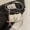 Nova Bolsa Feminina Retrô de PU Bolsa de Corrente Moda Estilo Coreano Temperamento Cor Sólida Versátil Bolsa Pequena de Ombro Único Pode Ser Usada em Todas as Estações