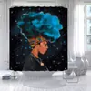 Cortina de Ducha Serie Cabeza de Mujer Morada, Múltiples Diseños Florales, Juego de Tres Piezas para Baño Impreso Digitalmente, Juego de Cuatro Piezas, Gran Cantidad, Excelente Precio