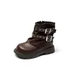 Botas Martin para Niñas 2026 Otoño/Invierno Nuevas Botas Infantiles para Niños Medianos y Grandes Botines para Niñas Botas Pequeñas de Cuero con Suela Gruesa Retro
