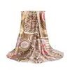 Nuevo Pañuelo de Seda con Estampado Floral Geométrico Transfronterizo de Amazon con Esquema de Colores Frescos y Diseño Versátil para Mujer, Suministro al por Mayor para Comercio Exterior