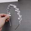 Nuevo Original Latón Diamante Exquisito Retro Tocado de Novia Corona de Hojas Doradas Mori Diadema Corona Accesorios para el Cabello de Rendimiento