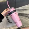 Copo Térmico para Meninas com Bom Visual, Grande Capacidade, Para Carro, Estudante, Trabalhador de Escritório, Controle de Aparência, Alça Portátil, Copo com Canudo
