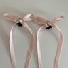 Exquisito Estilo Ballet Cinta Pequeña Pinza para el Cabello Negra Pasador Retro Dulce Cinta para Doble Cola de Caballo Pinza para el Cabello Accesorios para el Cabello