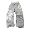 Estilo Urbano Transfronterizo Y2K Hip-Hop Rock Bordado de Letras Estampado de Espuma Pantalones Casuales Unisex Rectos Holgados Pantalones Deportivos