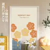 Cortina de Tela Color Crema para Puerta, Instalación sin Taladro, Cortina Divisoria para Cocina y Baño, Media Cortina para Dormitorio, Cortina Divisoria de Media Longitud para el Hogar