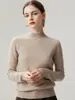 Nuevo Suéter 100% Cachemir Puro para Mujer Cuello Semi Alto Adelgazante de Moda Tejido para Otoño/Invierno Capa Base Versátil