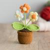 Pequeña maceta nueva girasol tejido a mano planta de lana terminada adornos de simulación en maceta regalos decorativos puesto