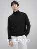[Lana y Modal Lavables a Máquina] Suéter Casual de Cuello Alto para Hombre, Tejido Base para Almacenamiento de Calor y Calidez en Otoño e Invierno