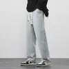 Calça Jeans Masculina Primavera e Outono Solta Reta Casual Cropped 2026 Novo Estilo Calça Longa