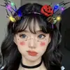 Acessórios de Cabelo para Halloween Cabeça de Abóbora Headband de Galho Headband de Asas de Morcego Pretas Acessórios de Chifre Divertidos para Cabeça Feminina Fantasia