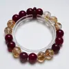 Como si No Hubiera Pasado Pulsera Hecha a Mano con Pez Koi de Lámina de Oro de Cristal Natural para Mujer, Nuevo Estilo Versátil, Pulsera Iluminadora al por Mayor