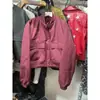 Artículos en Stock de Fábrica Comercio Exterior Ropa de Mujer al por Mayor 2025 Nueva Moda Estilo Europeo y Americano Chaqueta con Bolsillo Grande Cuello Alto Ropa de Abrigo