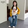 Sudadera para Niñas YOJIA 2026 Otoño Nueva Manga Raglán Infantil Dibujos Animados Jersey Manga Larga