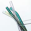 Pajita de vidrio al por mayor de fábrica pajita de vidrio de borosilicato de color codo transparente pajita para té con leche