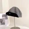 Chapéu Octogonal Retrô com Aba de Veludo Estilo Coreano para Mulheres, Chapéu Newsboy Estilo Britânico para Outono e Inverno, Boné de Bico Versátil Casual