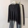 Estilo Nuevo Otoño/Invierno Popular Este Año Suéter de Manga Larga Talla Grande Ropa para Mujer Malla Gruesa Empalmada Versátil Hombro Normal Top