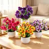 Flores Artificiales Transfronterizas de Amazon Eucalipto Pensamiento Flores de Simulación Arreglo Floral Decoración del Hogar Adornos de Plantas Creativos