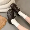 Zapatos Birkenstock de estilo retro coreano con interior que aumenta la altura, de piel sintética, para mujer, nueva colección otoño 2026, cómodos y versátiles, con un diseño de puntera redonda lindo y peculiar, perfectos para uso casual
