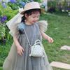 Bolsa de Ombro Fofa de Menina Doce Pérola Cesto de Legumes Estilista Princesa Bolsa Transversal Infantil Verão Nova Bolsa Infantil