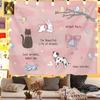 Tela Colgante de Fondo Rosa de Dibujos Animados Femenina Decoración Cálida para Dormitorio Cubierta de Tela Colgante para Cabecera Transformación Tela Colgante
