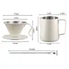 Combinación transfronteriza 304 filtro de acero inoxidable, taza para latte art, aguja para latte art, papel de filtro, accesorios de embudo de café, todo de acero