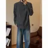 Sudadera Interior de Manga Larga para Hombre, Otoño/Invierno, Engrosada 300g, Polar de Doble Cara de Alta Calidad, con Cuello Semi-Alto