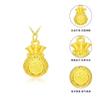 Colgante Bolsa de Dinero de Bendición con Filigrana de Oro Puro 999 Colgante 3D de Oro Duro Palabra de Bendición Recortada Collar para Clavícula Femenina Oro al por Mayor