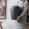 Jarrón de Cerámica Grande de Jingdezhen Decoración para Sala de Estar, Florero de Cerámica para Flores Secas de Pie, Maceta de Estilo Chino Nuevo, Porcelana Azul y Blanca