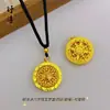 Joias Ouro Areia Novo Estilo Chinês Gelo Triturado Girassol Disco Colar Fashionável Rotativo Seis Palavras Oito Tesouros Bússola Colar