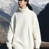 Suéter de cuello alto versátil color liso anti-pilling estilo Hong Kong, marca de tendencia japonesa para otoño e invierno, adecuado tanto para usar solo como debajo de otra prenda, suéter de punto de corte holgado