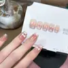 Gatito Lindo Blanqueamiento Nuevo Lazo Rosa Ojo de Gato Manicura Portátil Estilo Corto Hecho a Mano Lindo Manicura