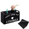 Caja de Almacenamiento de Vajilla de Madera Transfronteriza Caja de Almacenamiento Clasificado para Cuchillos y Tenedores para Encimera de Cocina Soporte para Acabado de Utensilios de Cocina