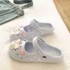 Versátil de Verão Roupas de Exterior Peixe Sorridente Gato Deslocamento Doce Confortável Leve Chinelos Fechados Mulheres