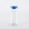 Botella Transparente de Hombro Inclinado de 200 ml Doble Tapa Producto para el Cuidado de la Salud Botella para Pastillas Sólidas Botella de Plástico de Alta Calidad para el Cuidado de la Salud Botella Médica