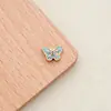 Agujero pequeño largo no se decolora aleación accesorios DIY mariposa esmalte quemado azul cloisonné mariposa flor de amor accesorios para collar