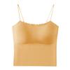 Sling Chaleco Pequeño para Mujer Espalda Hermosa Seda de Hielo Sujetador Interno con Almohadilla en el Pecho Verano Fino Top Tubo Ropa Interior Exterior