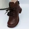 Botines cortos para mujer, botas estilo Martin otoño/invierno, nueva colección otoño/invierno 2026, estilo casual retro, con cordones, suela suave, populares botas altas de algodón
