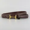 Cinturón de Cuero para Mujer 2026 Estilo Nuevo Cuero Genuino Versátil Hebilla H de Gama Alta Decorativo Fino para Jeans para Mujer Venta al por Mayor en Stock