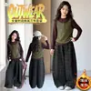 Conjunto de Pantalones Largos de Estudiante para Niña, Otoño/Invierno, Nuevo, Casual, Delgado, Chaleco Base de Forro Polar con Cuadros de Forro Polar Añadidos
