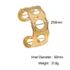 Pulsera Abierta de Acero Inoxidable de Venta Caliente Europea y Americana Nicho de Gama Alta Pulsera de Acero de Titanio Dorado de 18 Quilates Sin Decoloración Suministro Transfronterizo