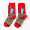Calcetines Transfronterizos Nuevos de Moda Calcetines para Hombre Mona Lisa Personalizados Literarios Retro Pintura al Óleo Europea y Americana Estrella Algodón Calcetines para Hombre de Caña Alta