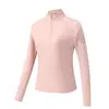Camisa de manga larga de secado rápido y alta elasticidad para primavera y otoño con cuello alto, adecuada para actividades al aire libre, senderismo y ciclismo para mujeres; presenta un diseño fresco al tacto, de color sólido y transpirable