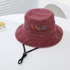 Sombrero de pescador infantil transfronterizo de AliExpress para niños y niñas, sombrero de cubo con visera solar bordado de cuatro excavadoras de dibujos animados, sombrero infantil para niños de 3 a 8 años
