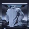 Jaqueta esportiva leve masculina, corta-vento de primavera, roupa à prova de vento para treino e corrida, proteção solar, manga longa, tecido, modelo novo para atividades ao ar livre e ciclismo