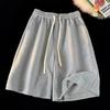 Shorts Esportivos Waffle para Mulheres 2026 Novo Verão Finos de Comprimento Médio Largos Casuais Calças de Cinco Pontos