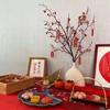Compromiso Boda Fruta Roja Fruta de la Fortuna Frijol Acacia Adornos Decoración Hogar Nuevo Cuarto de Boda Mesa Ritual Sentido Jarrón Flor
