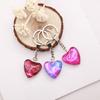 Llavero creativo de vidrio con parche de amor foto de pareja Llavero de cristal transparente colgante diy regalo al por mayor