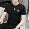Camiseta de Manga Corta de Seda de Hielo Modal para Hombre Verano Nuevo Juvenil Trendy Secado Rápido Manga Media Camiseta Top