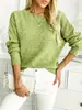 Roupas Femininas Xinshangyu Transfronteiriço Suéter Solto de Gola Redonda Cor Sólida Outono e Inverno Confortável Pulôver de Manga Longa Top Feminino
