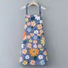 Delantal de lona talla única, moderno y simple, estampado de girasoles, delantal de cocina anti-manchas para limpieza del hogar, se puede enviar en nombre de otros